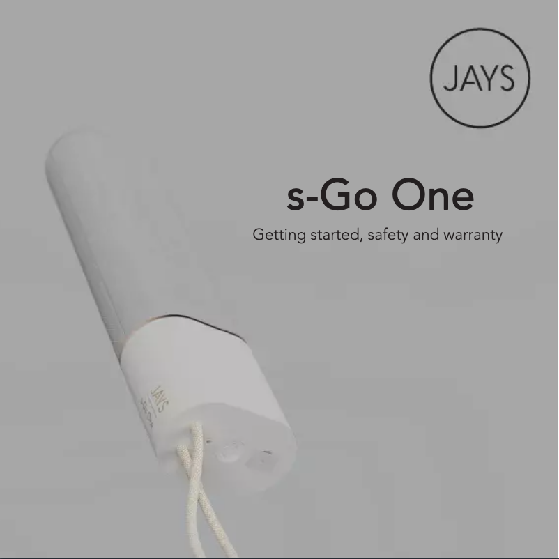 Page 1 of the manual User Manual JAYS s-Go One