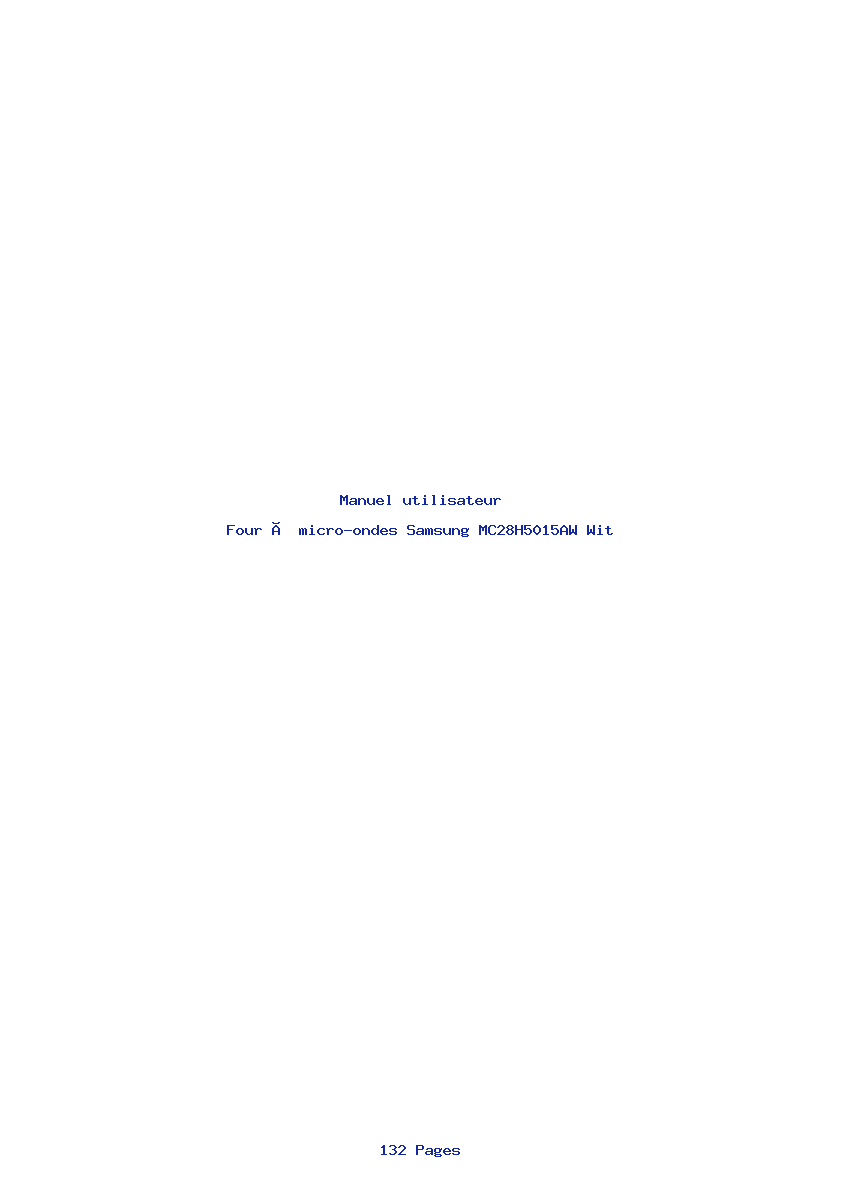Page 1 de la notice Manuel utilisateur Samsung MC28H5015AW Wit