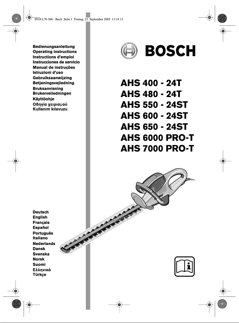 Página 1 del manual Manual de usuario Bosch AHS 600-24 ST