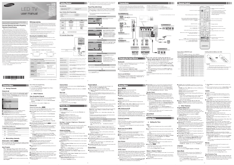 Página 1 del manual Manual de usuario Samsung UN50EH5000