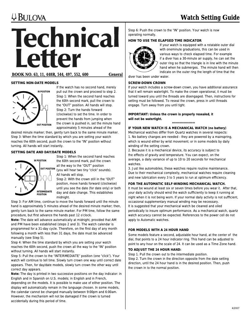 Page 1 de la notice Manuel utilisateur Bulova Frank Lloyd Wright 96L63