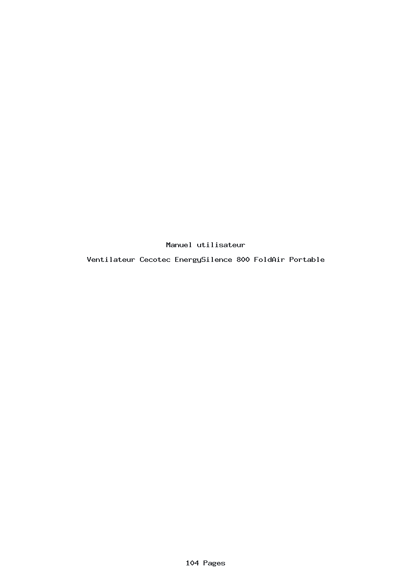 Page 1 de la notice Manuel utilisateur Cecotec EnergySilence 800 FoldAir Portable
