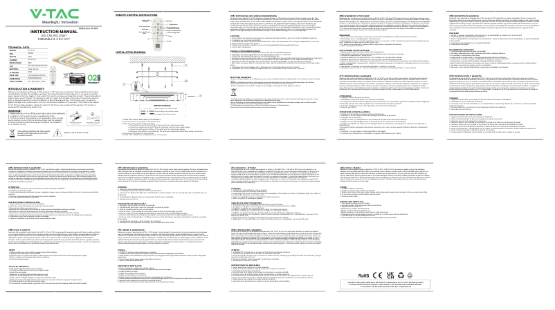 Page 1 de la notice Manuel utilisateur V-TAC VT-7719