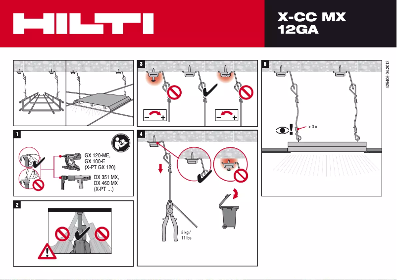 Page 1 de la notice Manuel utilisateur Hilti X-CC MX GA