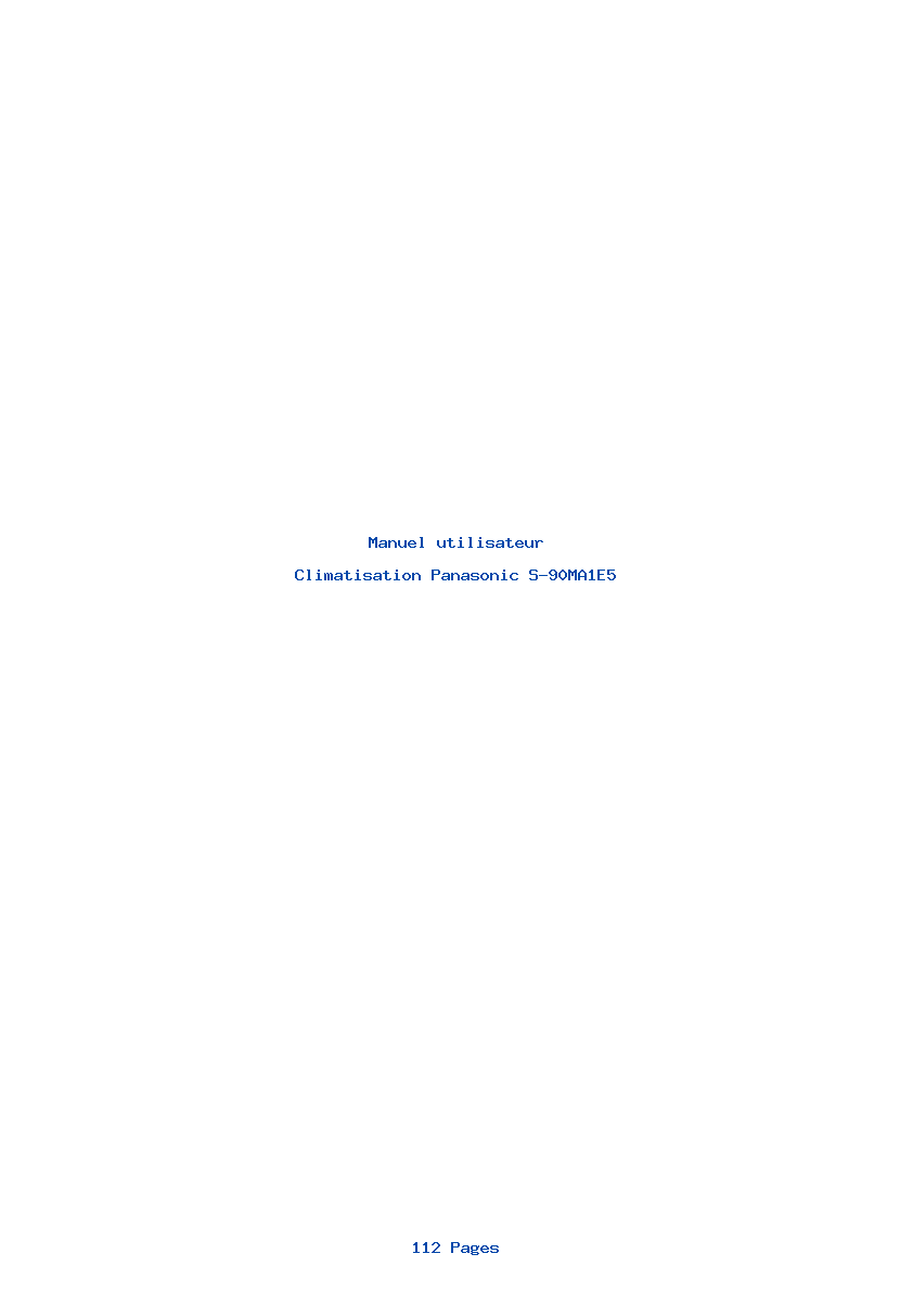 Page 1 de la notice Manuel utilisateur Panasonic S-90MA1E5