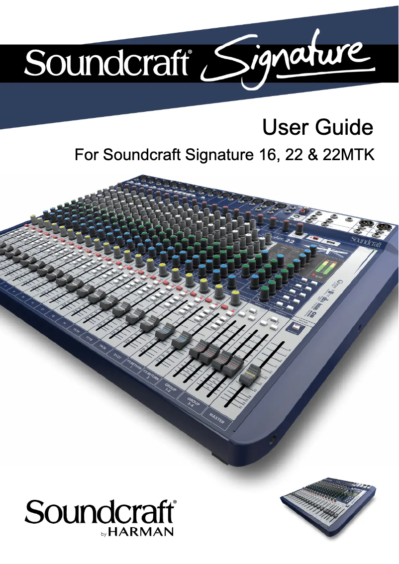 Page 1 de la notice Manuel utilisateur Soundcraft Signature 22MTK