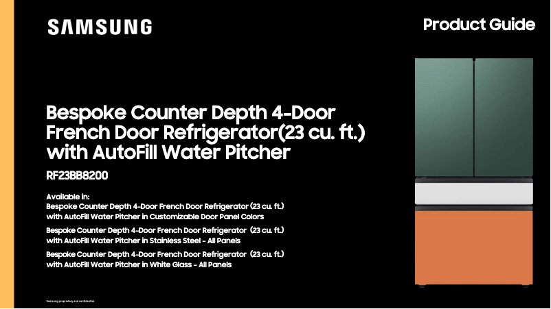 Página 1 del manual Folleto Samsung RF23BB820012