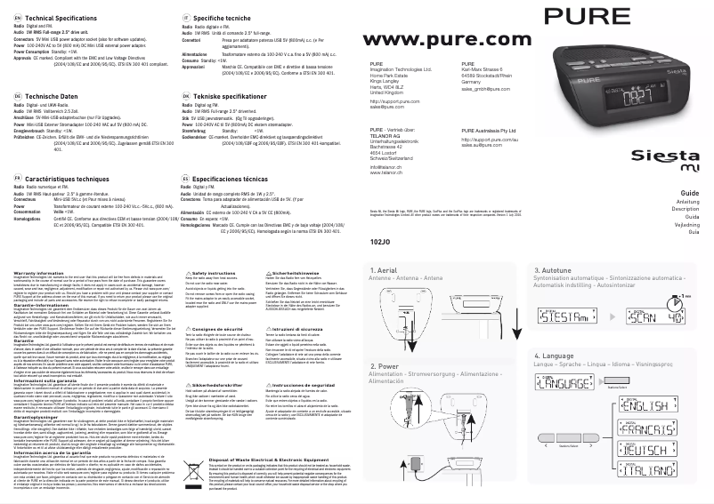 Page 1 de la notice Manuel utilisateur Pure Siesta Mi