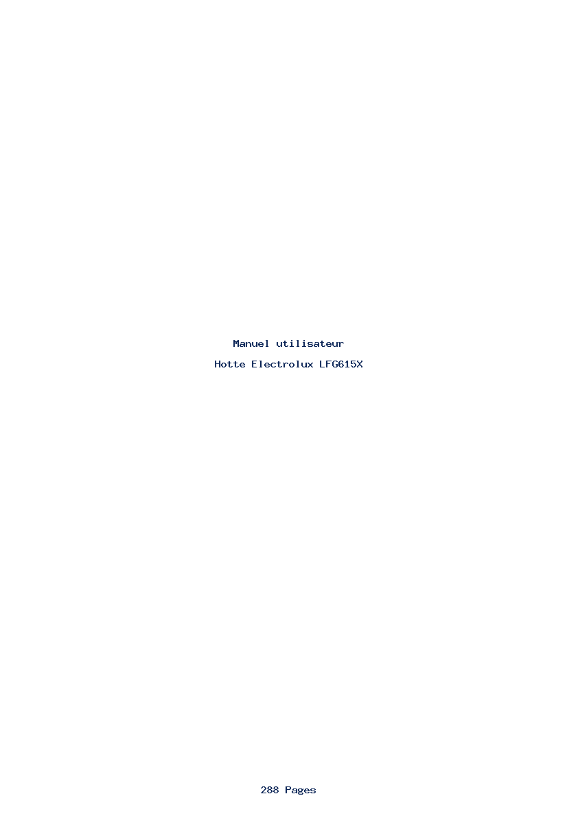 Page 1 de la notice Manuel utilisateur Electrolux LFG615X