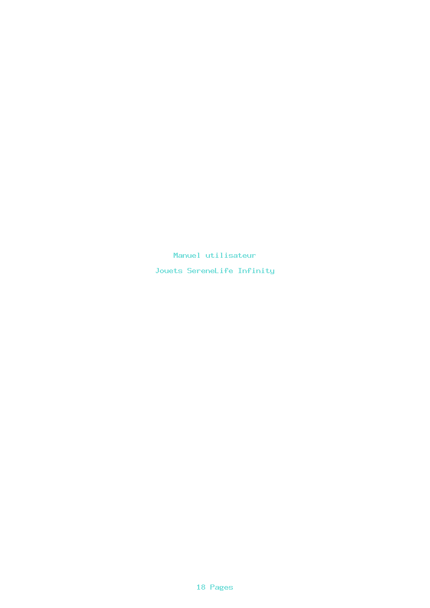 Page 1 de la notice Manuel utilisateur SereneLife Infinity