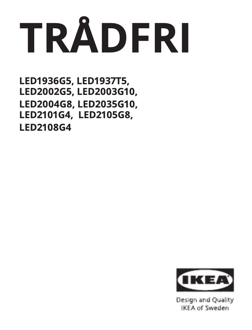Page 1 de la notice Manuel utilisateur Ikea TRÅDFRI 305.181.81