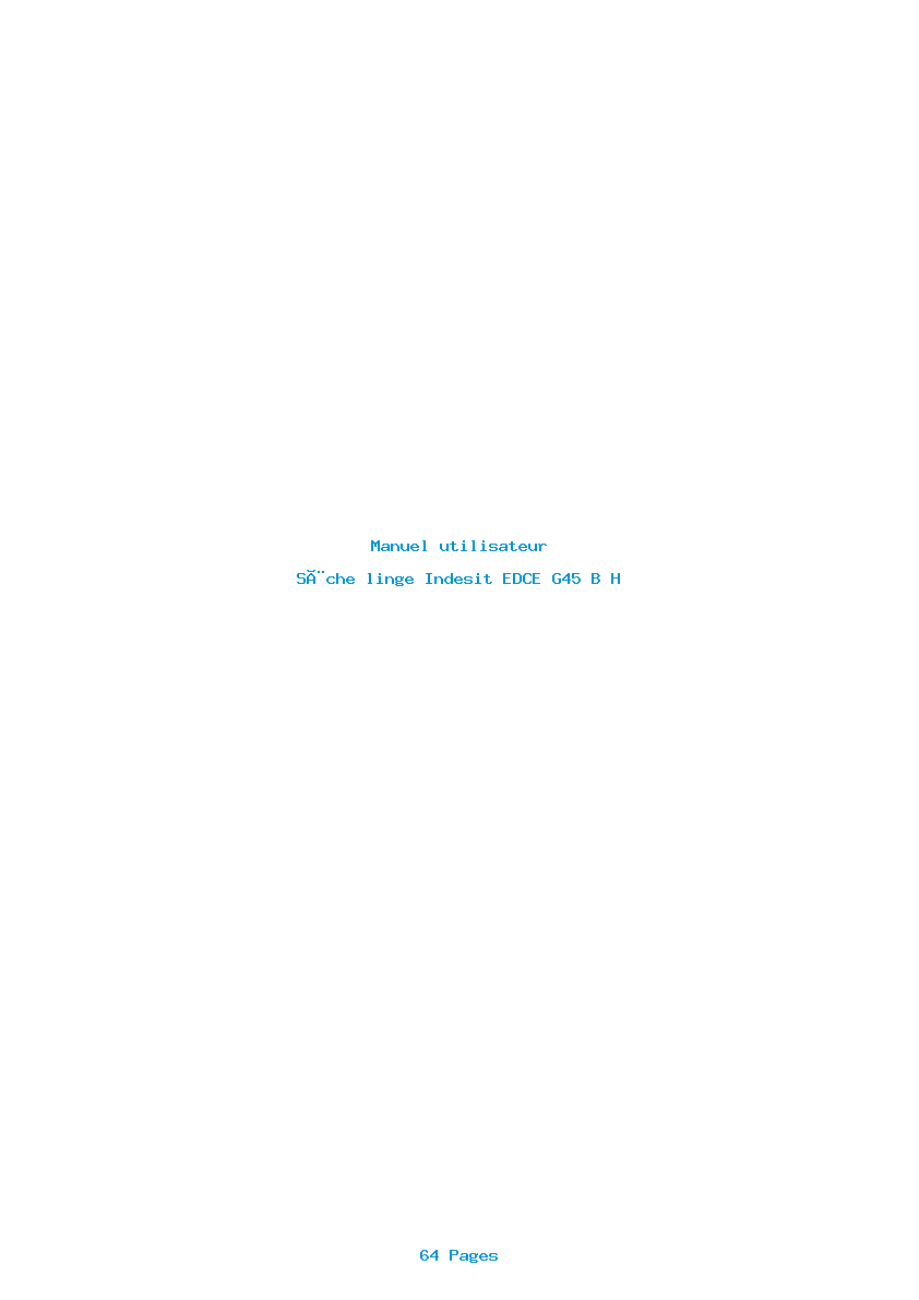 Page 1 de la notice Manuel utilisateur Indesit EDCE G45 B H