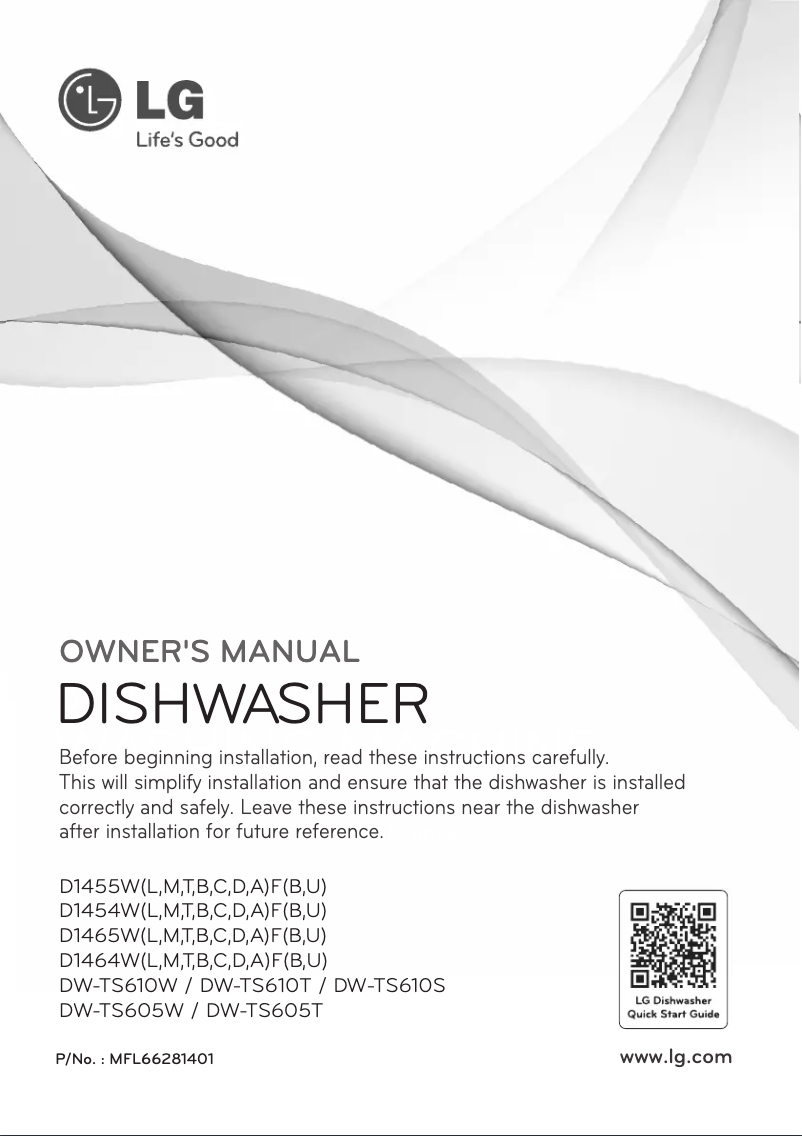 Page 1 de la notice Manuel utilisateur LG D1464W