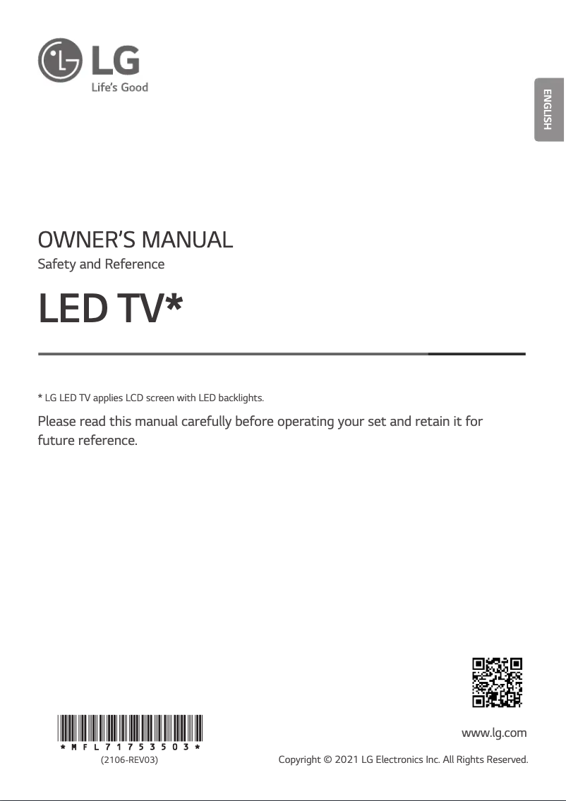 Page 1 de la notice Manuel utilisateur LG 65NANO803PA