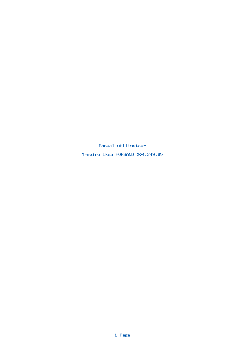 Page 1 de la notice Manuel utilisateur Ikea FORSAND 004.349.65