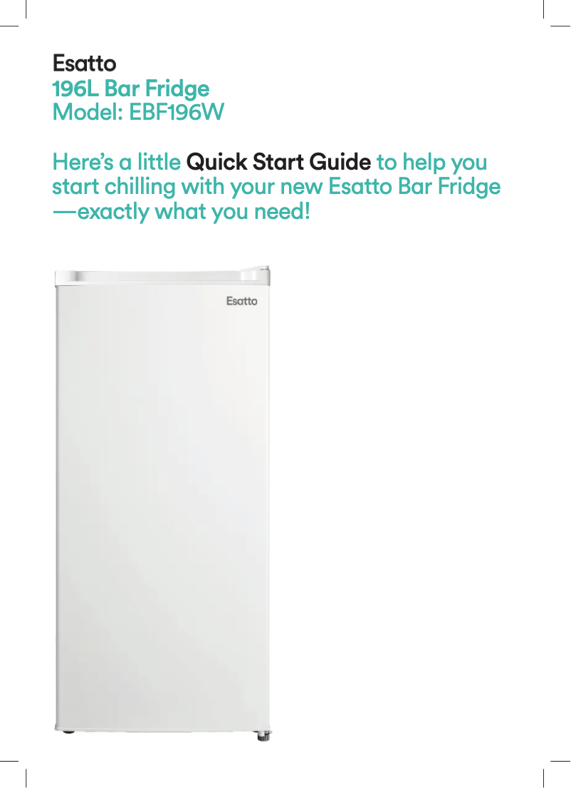 Página 1 del manual Guía de inicio rápido Esatto EBF196W