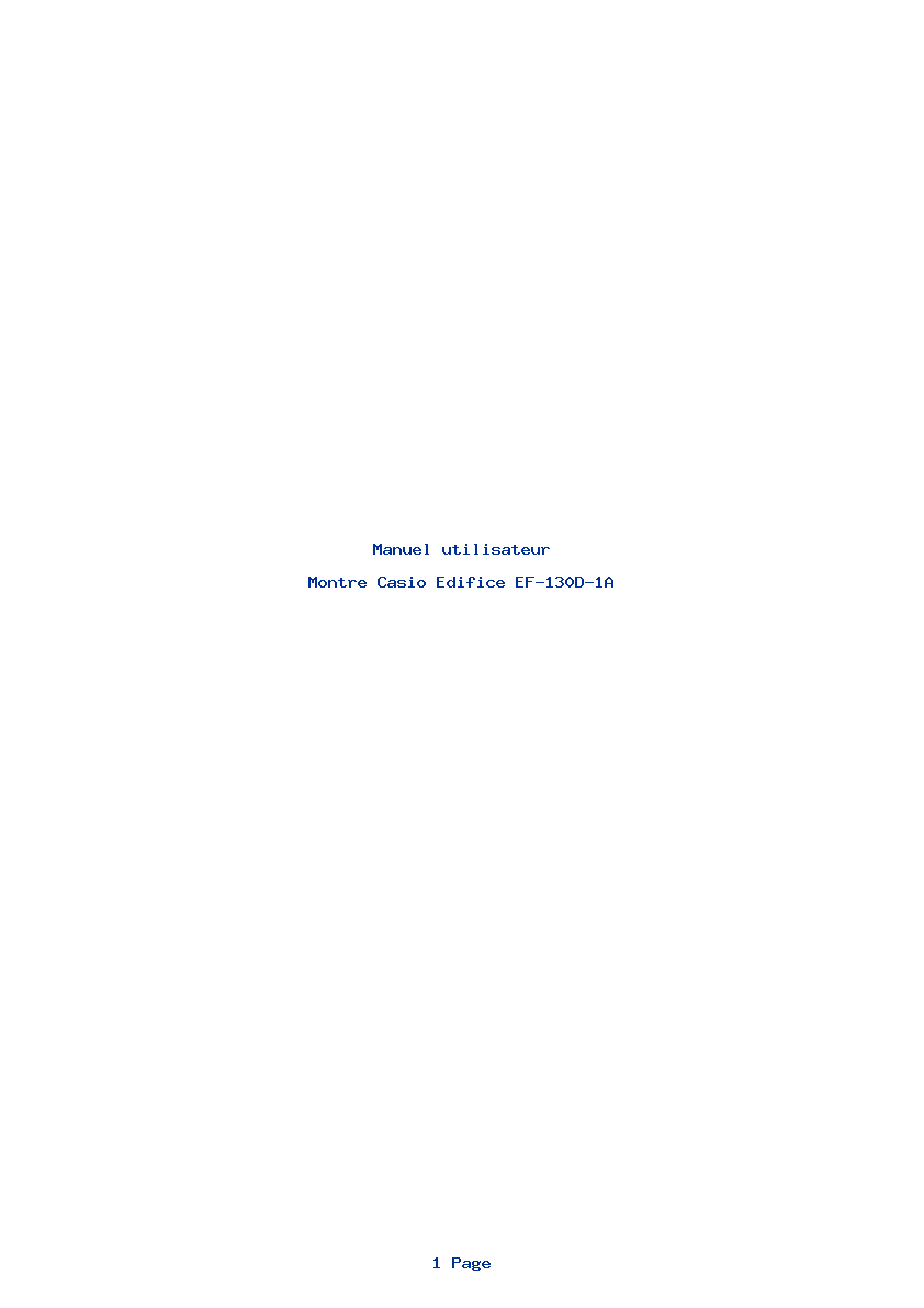 Page 1 de la notice Manuel utilisateur Casio Edifice EF-130D-1A