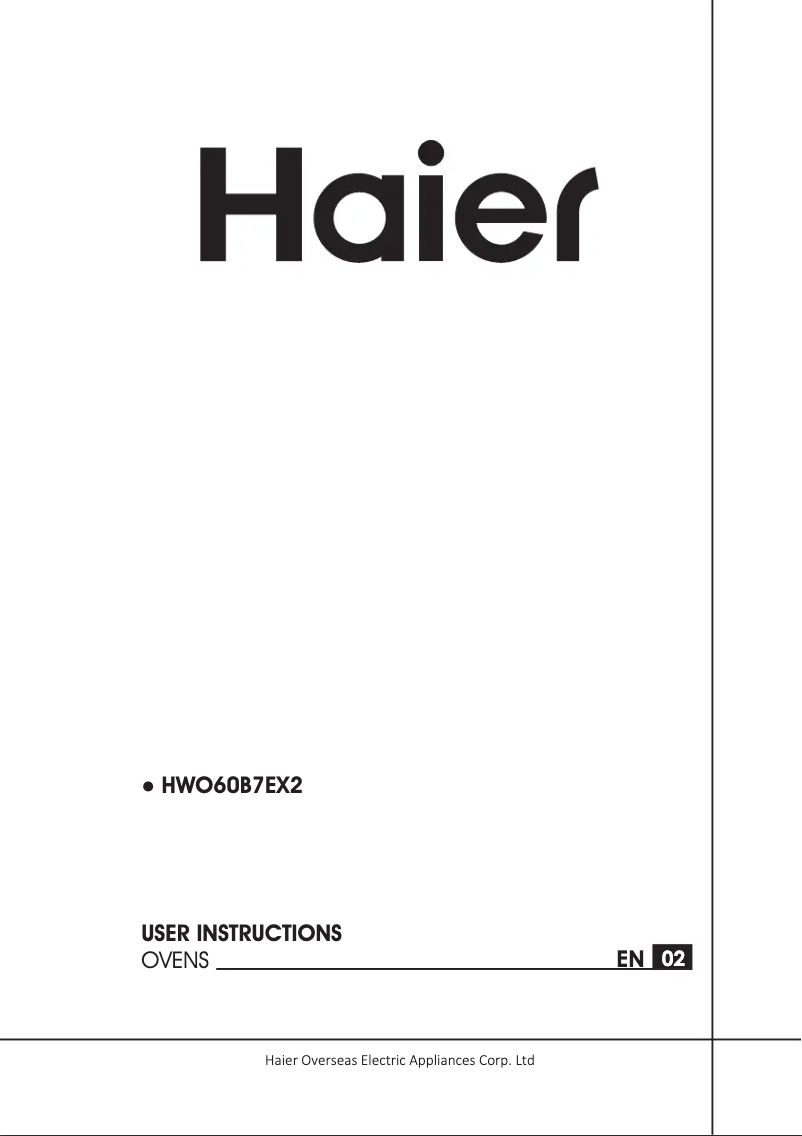 Página 1 del manual Guía de instalación Haier HWO60B7EX2