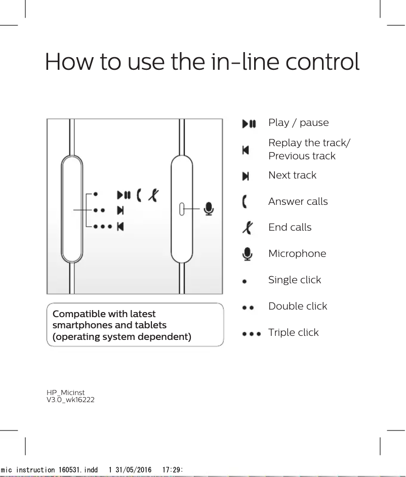 Page 1 of the manual User Manual Philips SHE9105