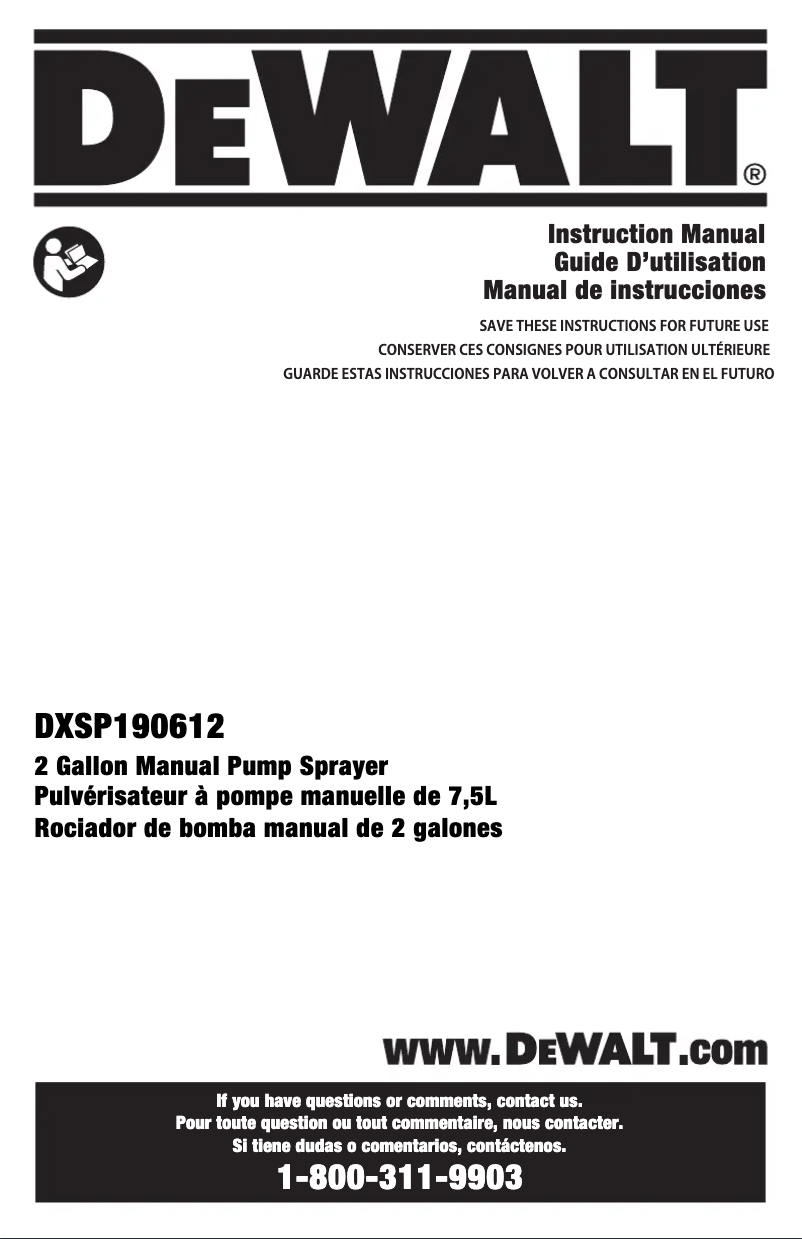 Page 1 de la notice Manuel utilisateur DeWalt DXSP190612