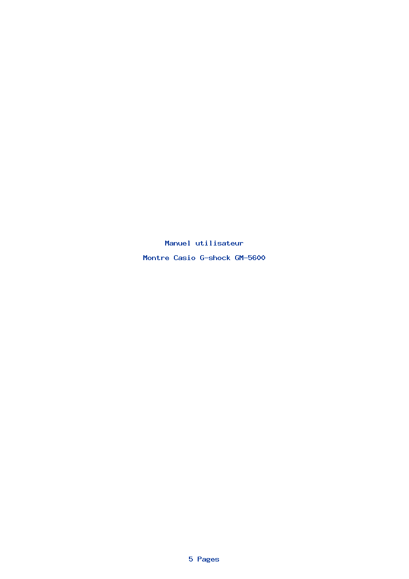 Page 1 de la notice Manuel utilisateur Casio G-shock GM-5600