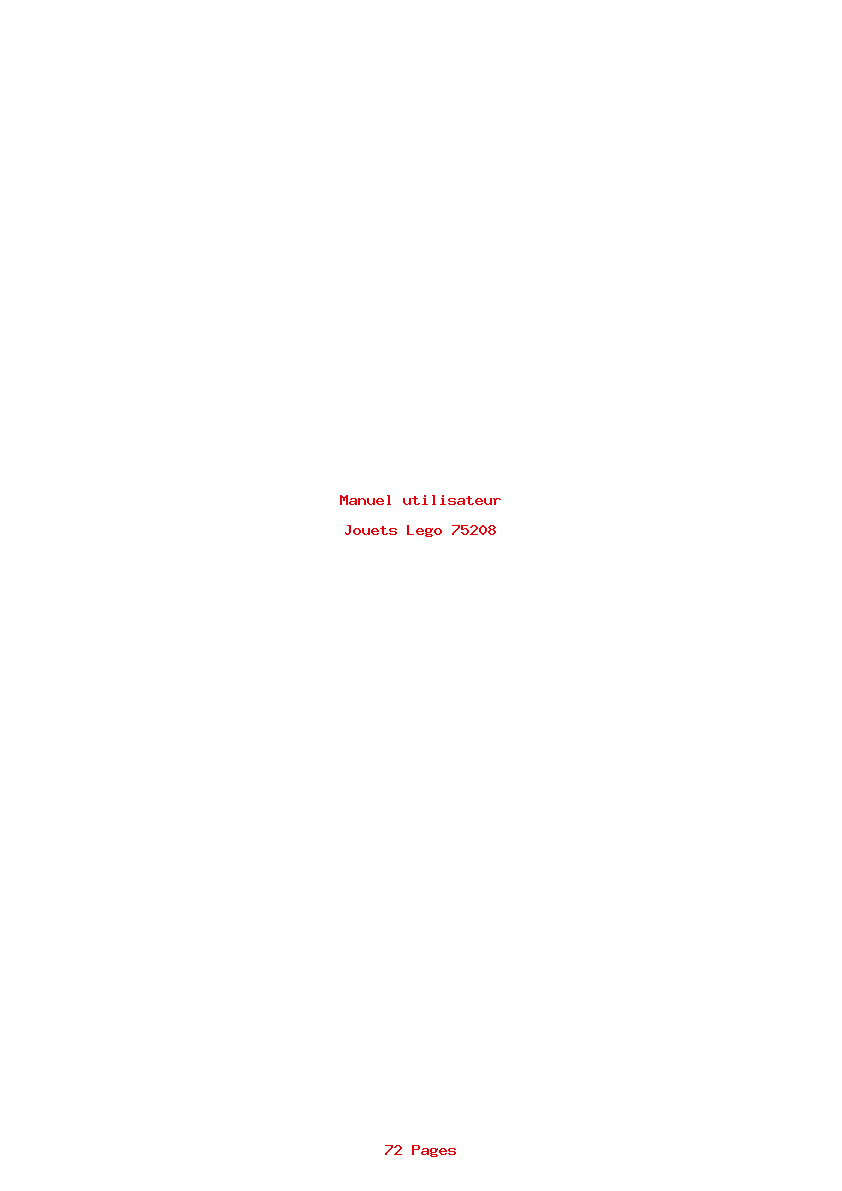 Page 1 de la notice Manuel utilisateur Lego 75208