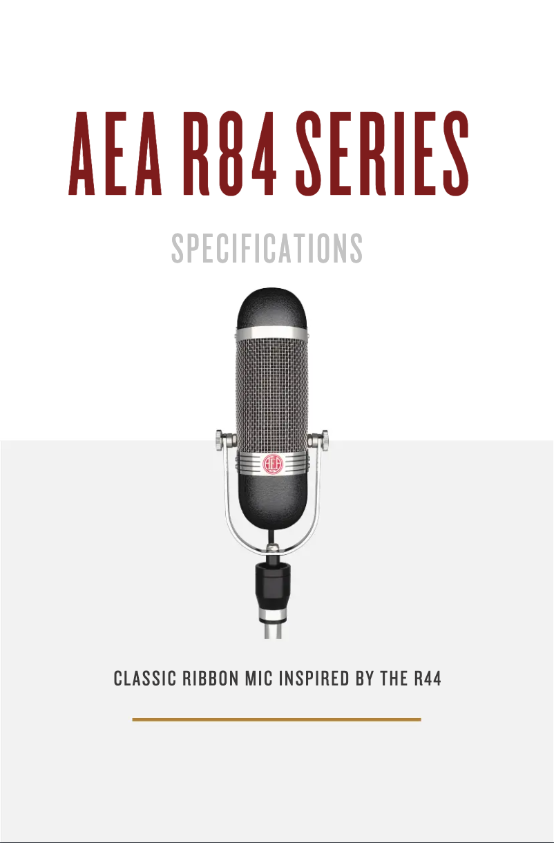 Page 1 de la notice Fiche technique AEA R84