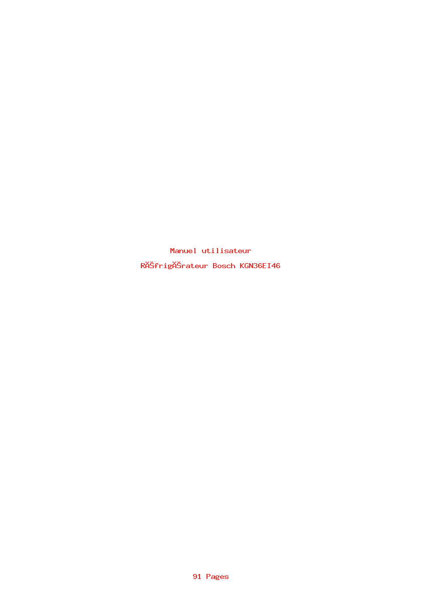Page 1 de la notice Manuel utilisateur Bosch KGN36EI46