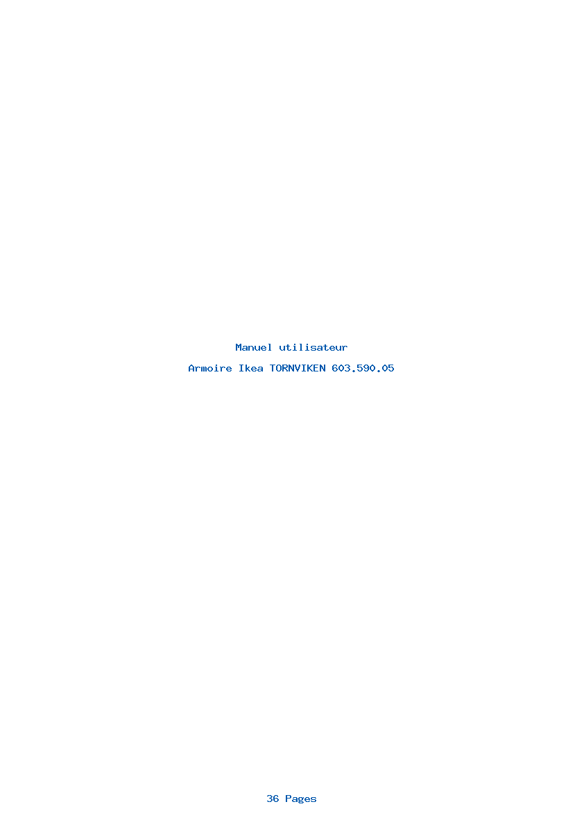 Page 1 de la notice Manuel utilisateur Ikea TORNVIKEN 603.590.05