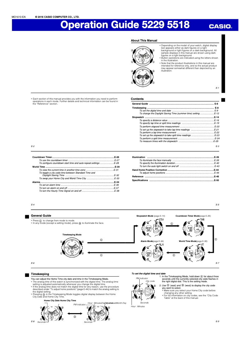 Page 1 de la notice Manuel utilisateur Casio GA-120TRM-7A