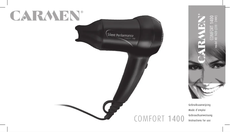 Page 1 de la notice Manuel utilisateur Carmen HD1420