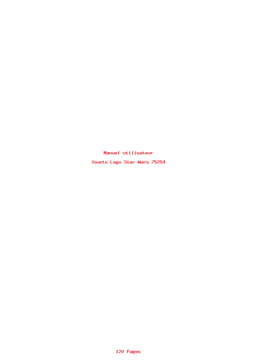 Page 1 de la notice Manuel utilisateur Lego Star Wars 75254
