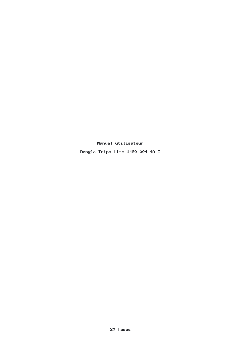 Page 1 de la notice Manuel utilisateur Tripp Lite U460-004-4A-C