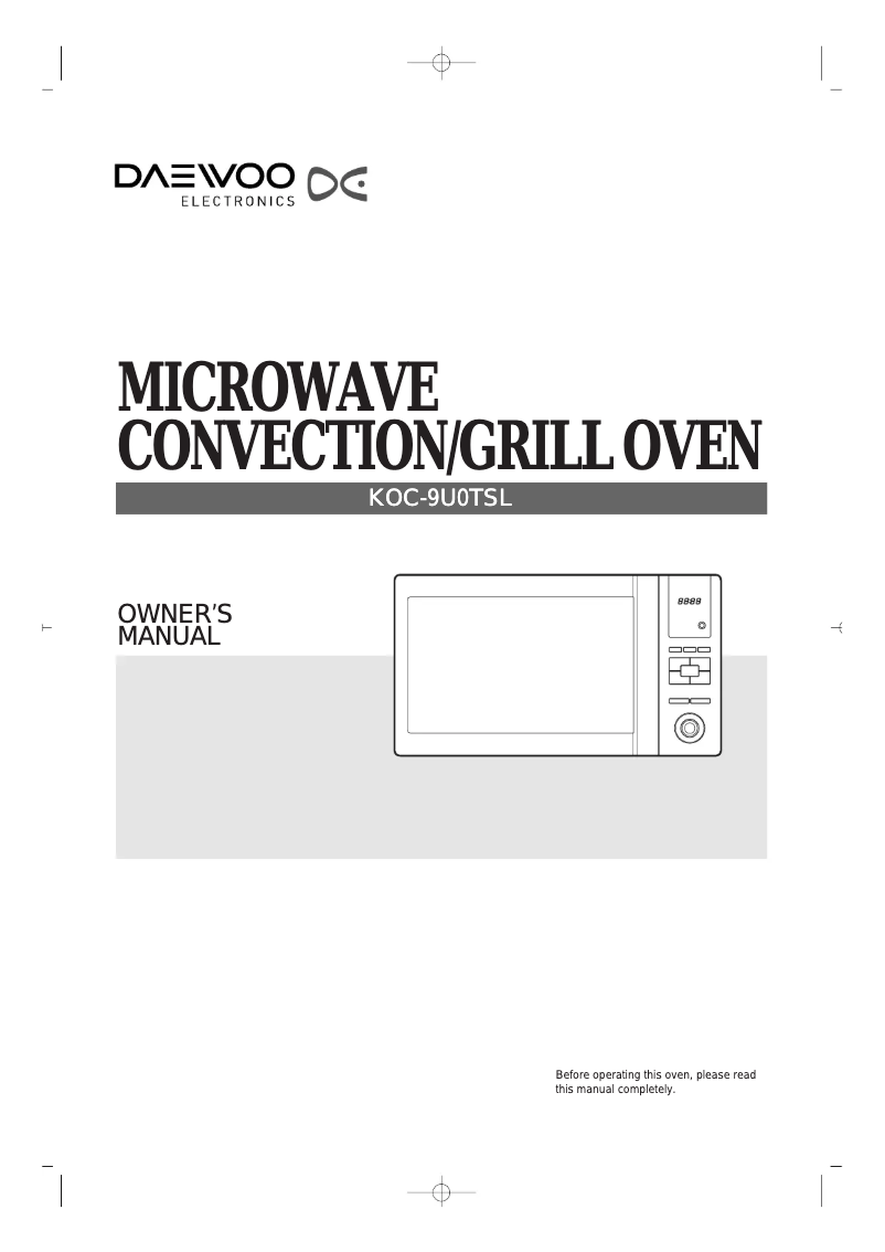 Page 1 de la notice Manuel utilisateur Daewoo KOC-9U0T