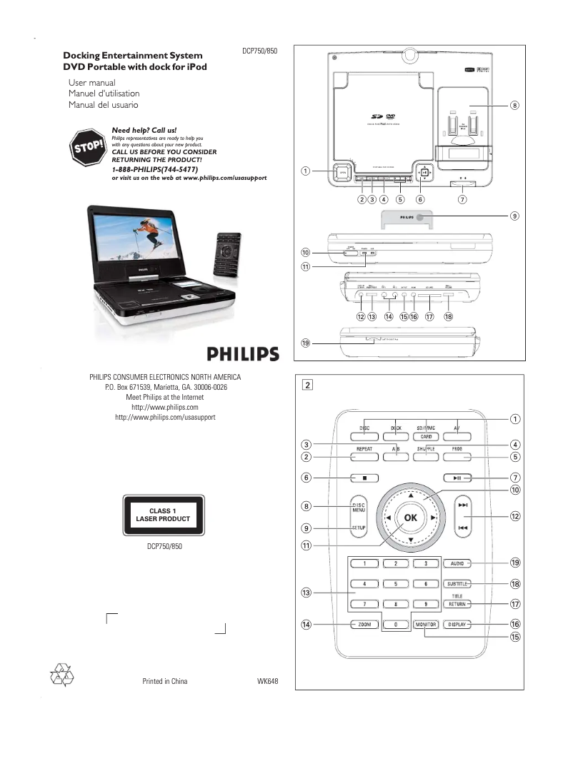 Page 1 de la notice Manuel utilisateur Philips DCP855