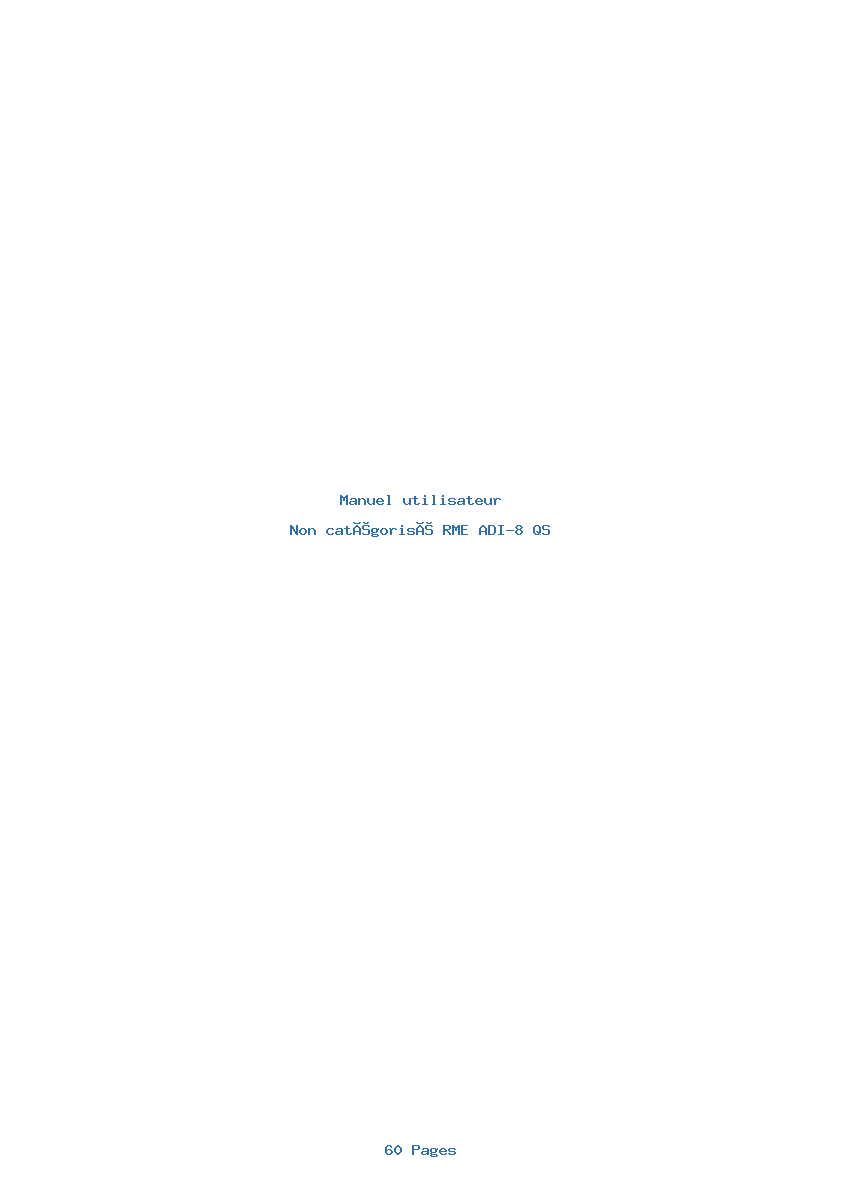 Page 1 de la notice Manuel utilisateur RME ADI-8 QS