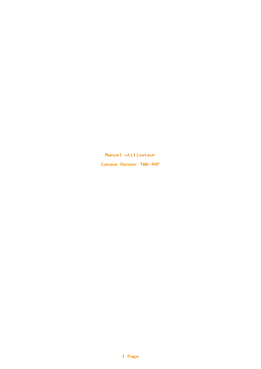 Page 1 de la notice Manuel utilisateur Denver TWQ-40P