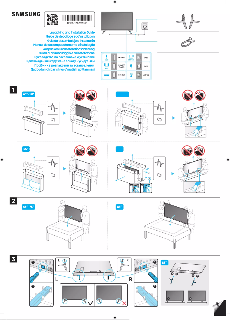 Page 1 de la notice Manuel utilisateur Samsung UA65CU7650K