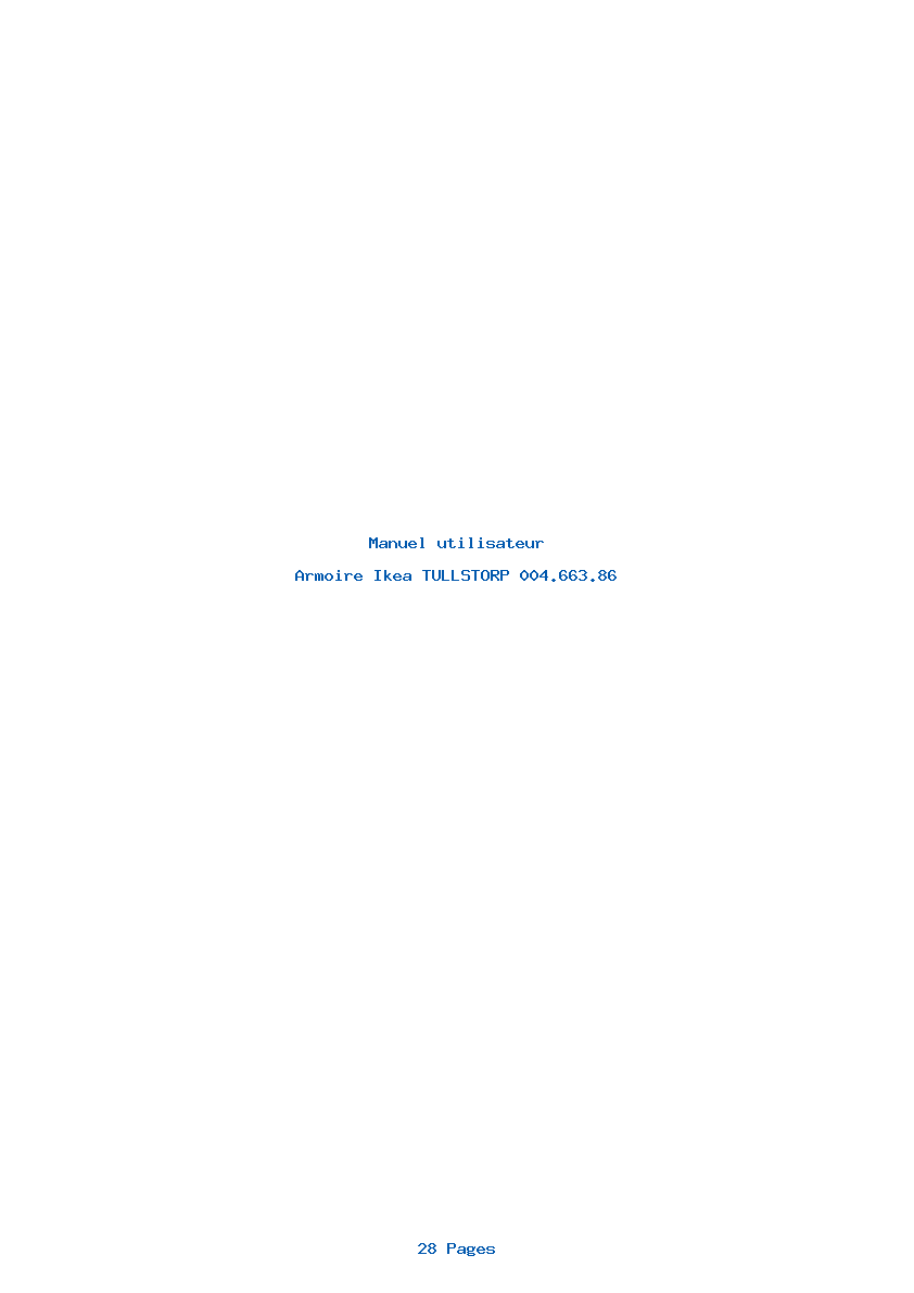 Page 1 de la notice Manuel utilisateur Ikea TULLSTORP 004.663.86