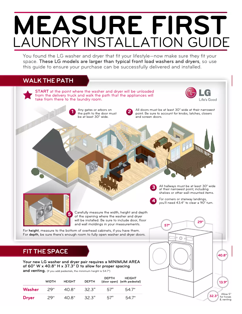 Page 1 de la notice Guide d'installation LG DLEX8500V