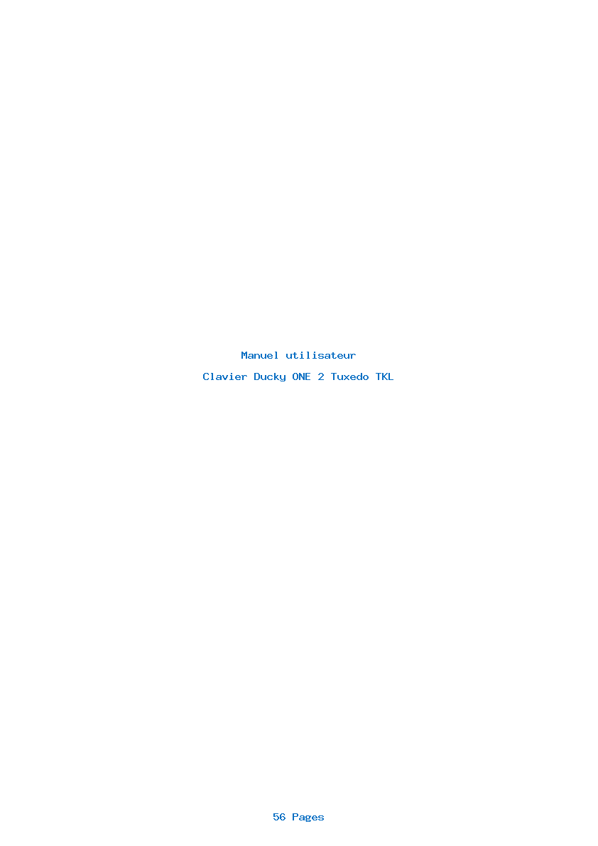 Page 1 de la notice Manuel utilisateur Ducky ONE 2 Tuxedo TKL