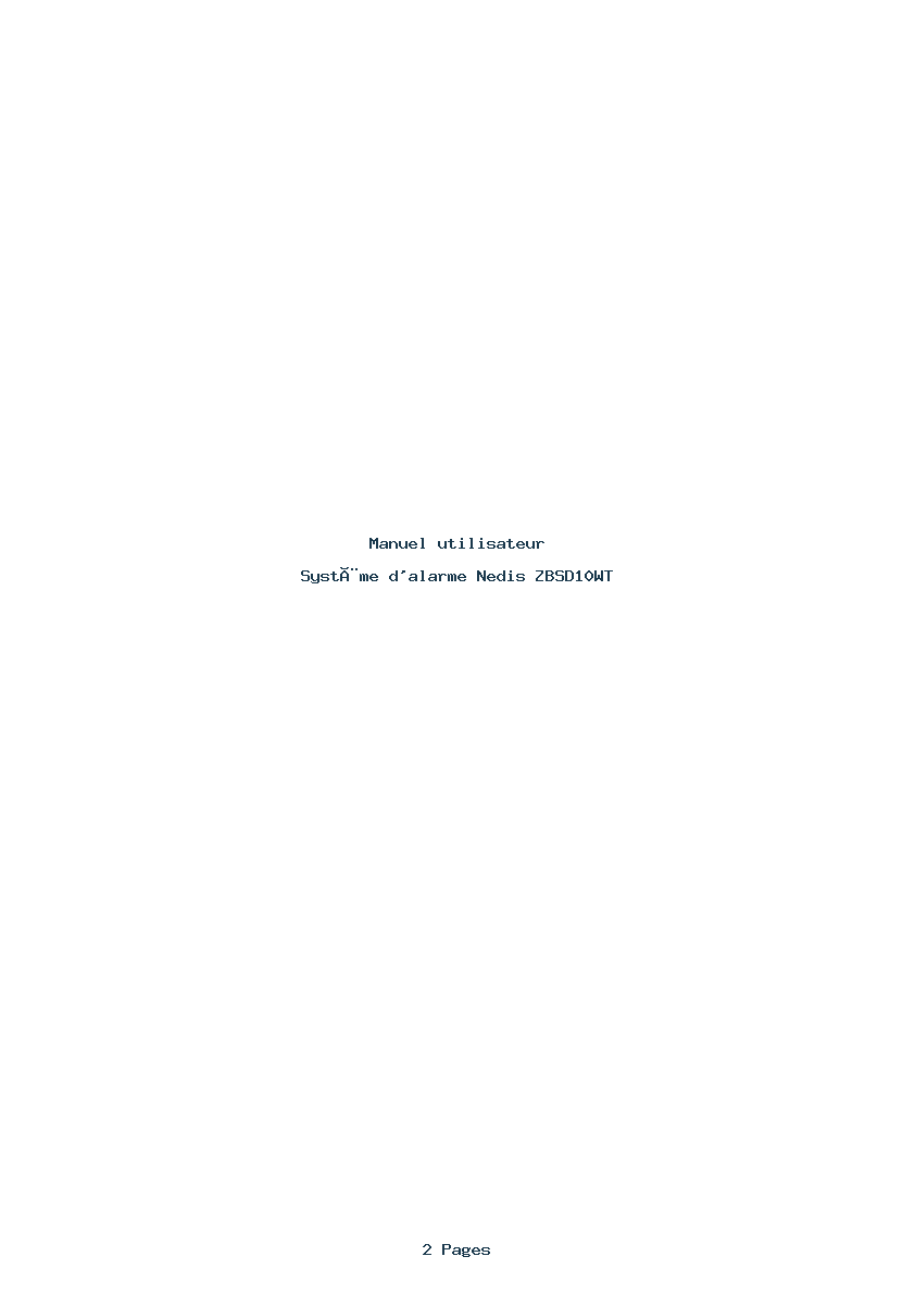 Image de la première page du manuel de l'appareil ZBSD10WT