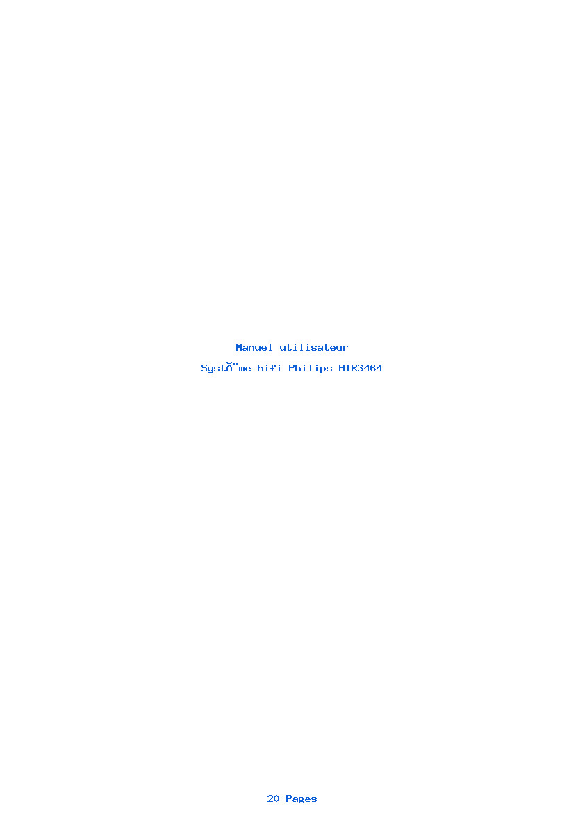 Page 1 de la notice Manuel utilisateur Philips HTR3464
