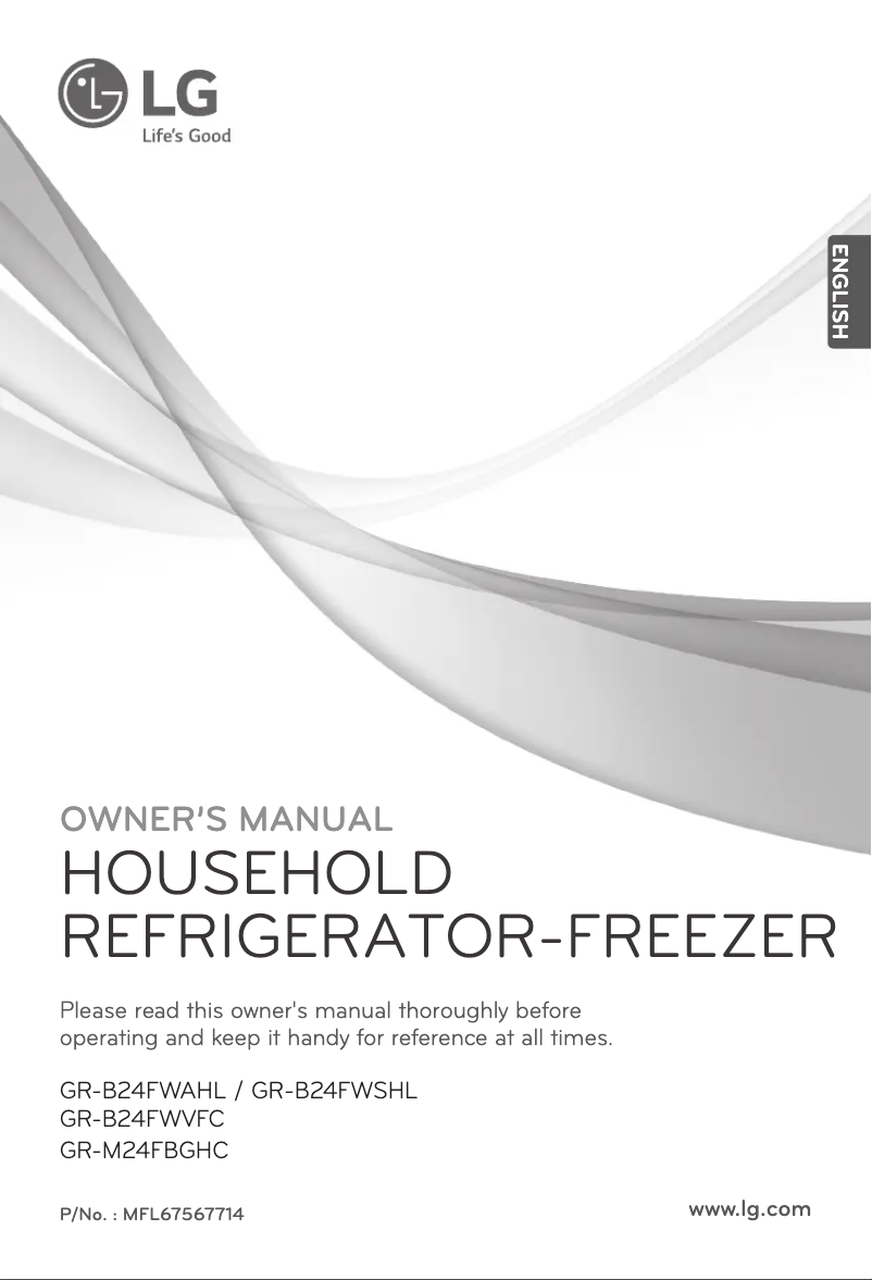 Page 1 de la notice Manuel utilisateur LG GR-B24FWVFC