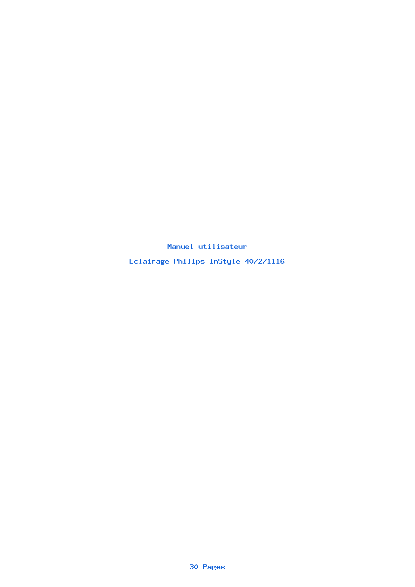Page 1 de la notice Manuel utilisateur Philips InStyle 407271116