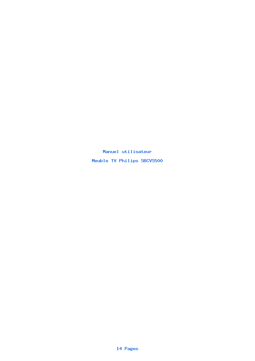 Page 1 de la notice Manuel utilisateur Philips SBCVS500