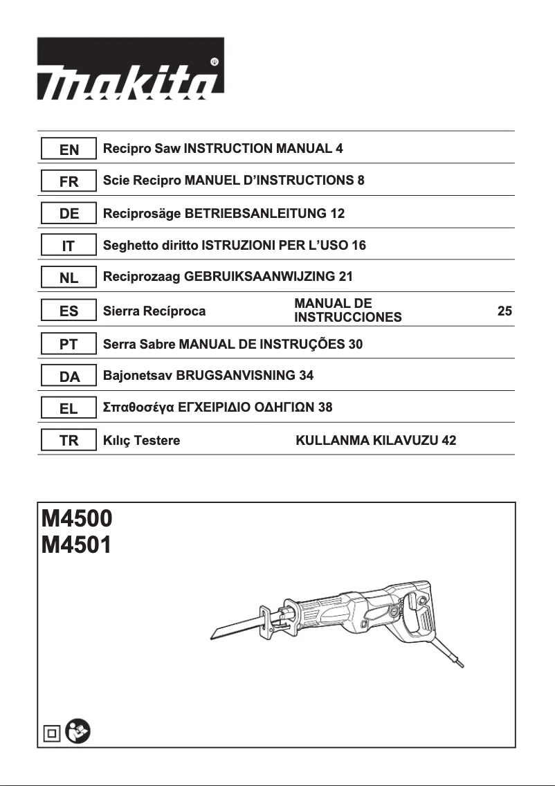 Página 1 del manual Manual de usuario Makita M4500