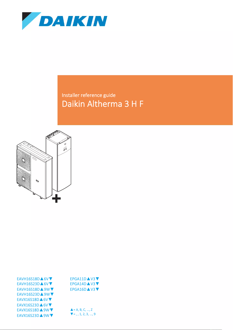Page 1 de la notice Guide d'installation Daikin EPGA16DAV3
