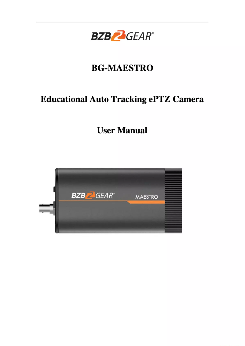 Page 1 of the manual User Manual BZBGear Maestro