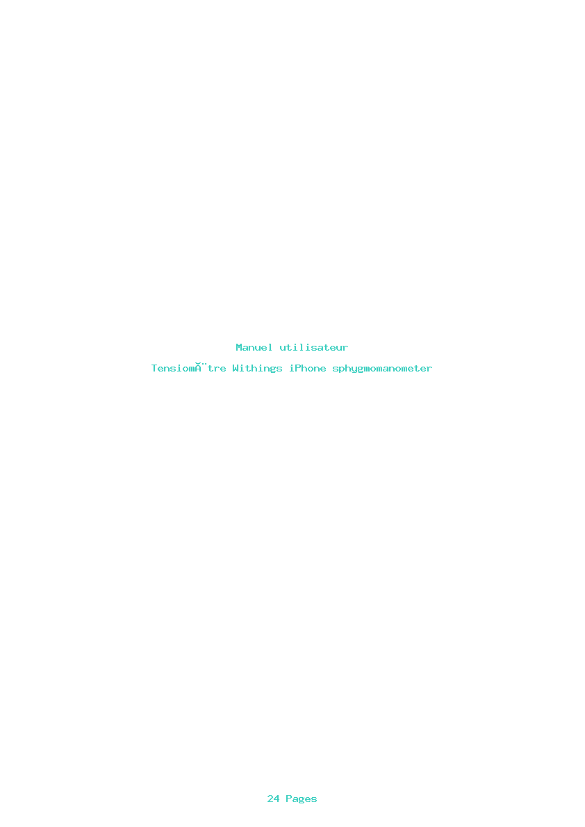Page 1 de la notice Manuel utilisateur Withings iPhone sphygmomanometer